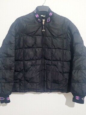 Vintage Walls Blizzard-Pruf USA Insulated Puffer Jacket XL Western Aztec Trim